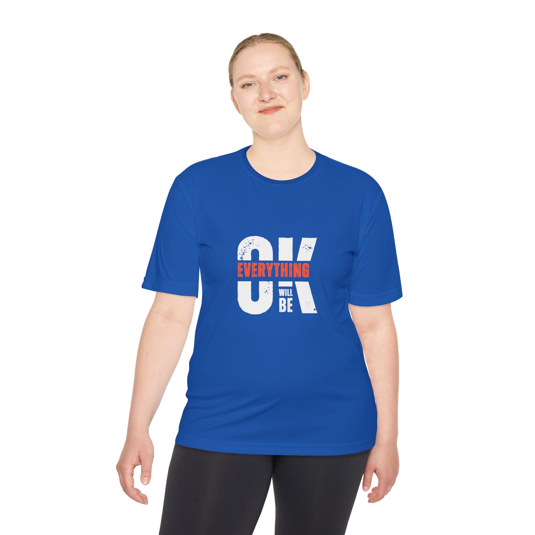 Everything Will Be OK Moisture-Wicking Tee, Unisex Positive Message T-Shirt, Gift for Optimists, Workout Apparel, Cute Casual Tee