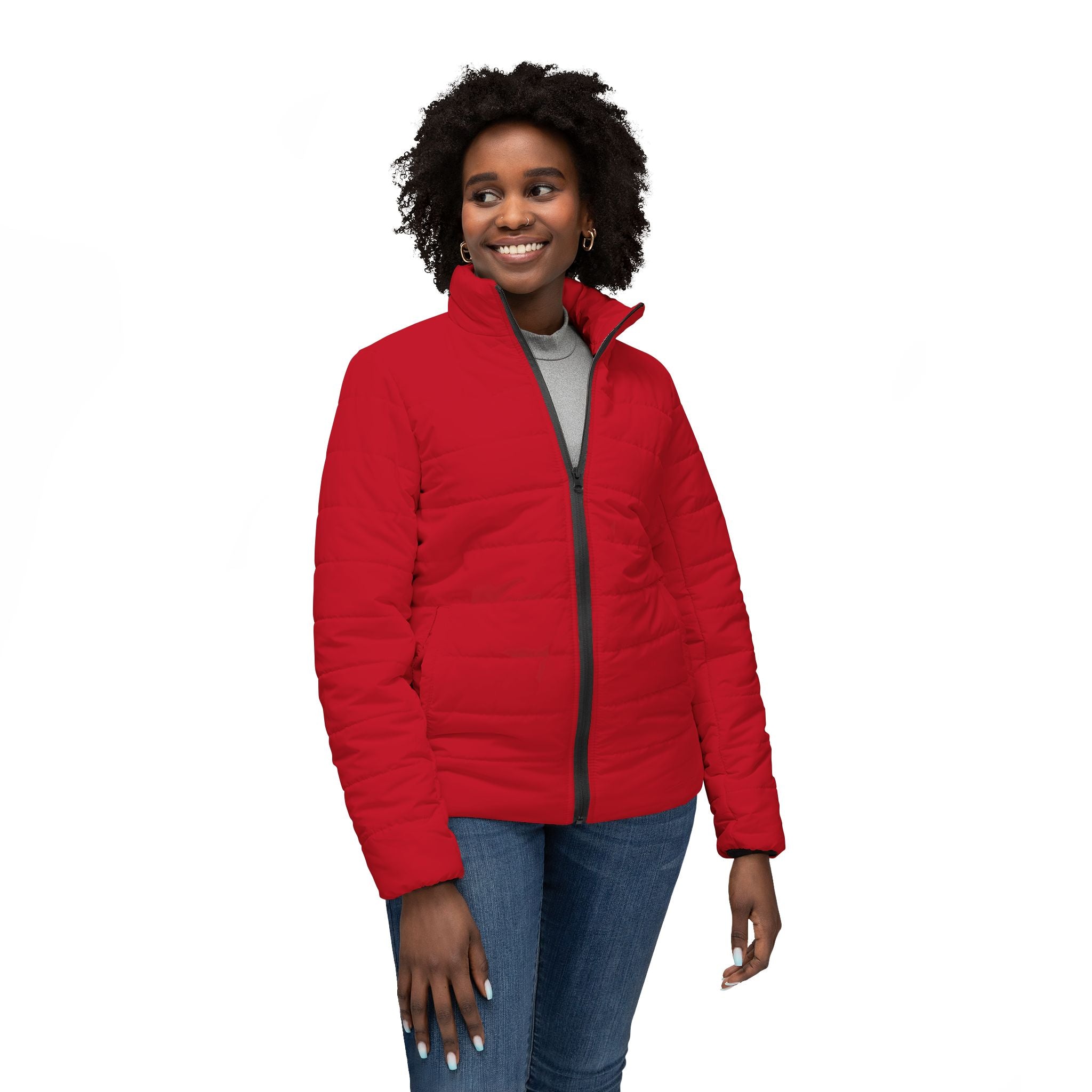 Red Stylish Women’s Puffer Jacket, Cozy Winter Coat, Trendy Outerwear, Outdoor Fashion, Fall/Winter Essential