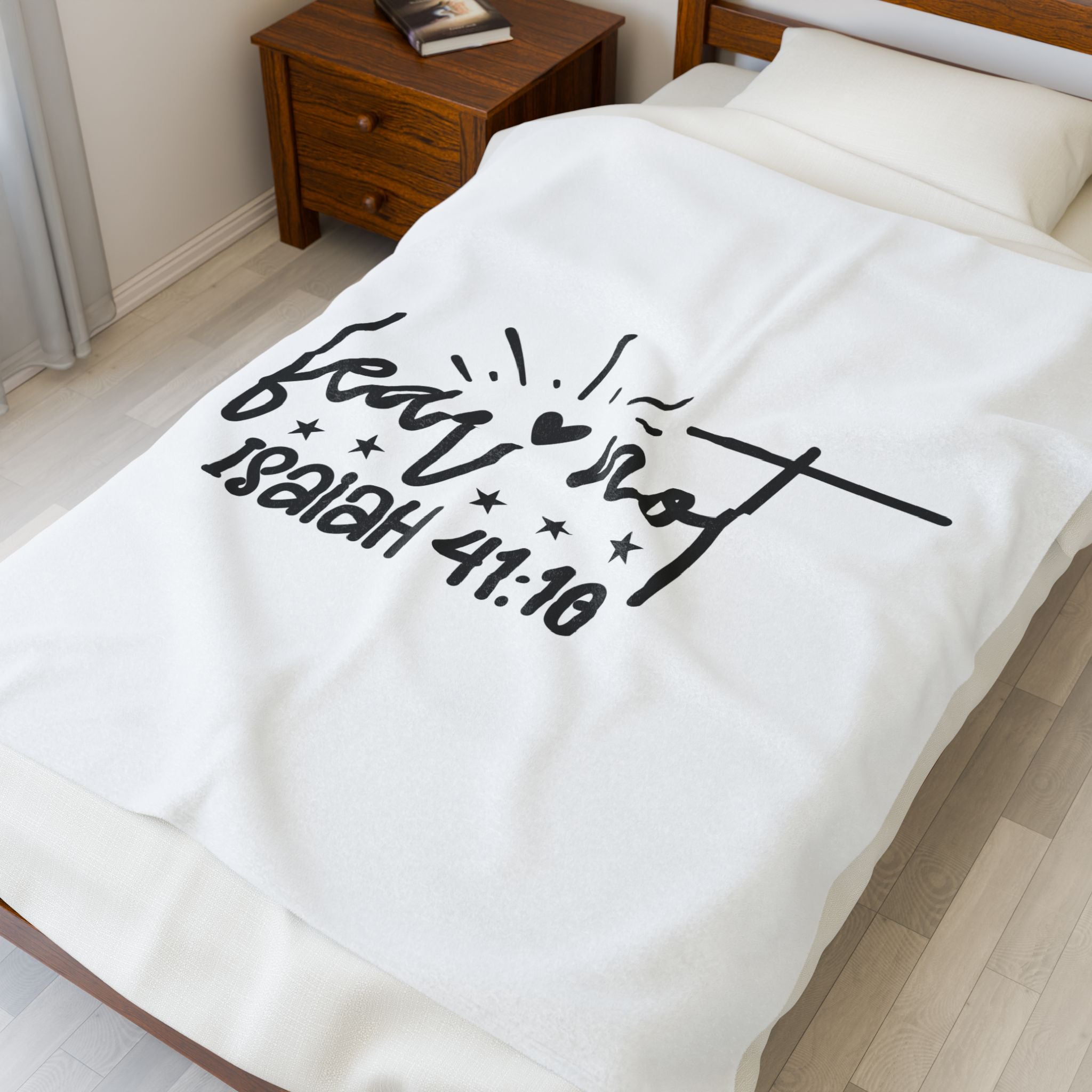 Fear Not Velveteen Plush Blanket - Inspirational Bible Verse for Comfort and Warmth