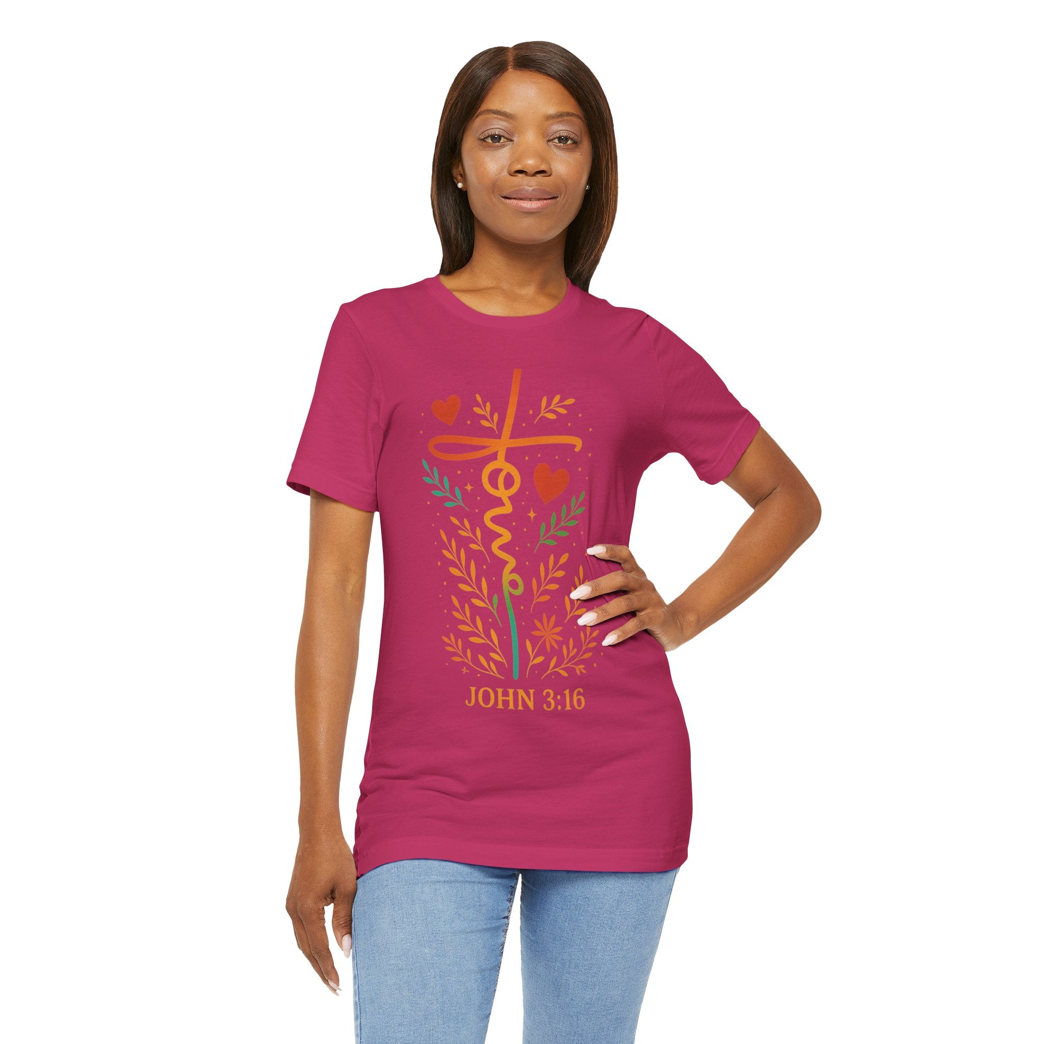 Faith-Inspired Unisex Tee: John 3:16, Christian Gift, Graphic T-Shirt, Religious Apparel, Inspirational Wear