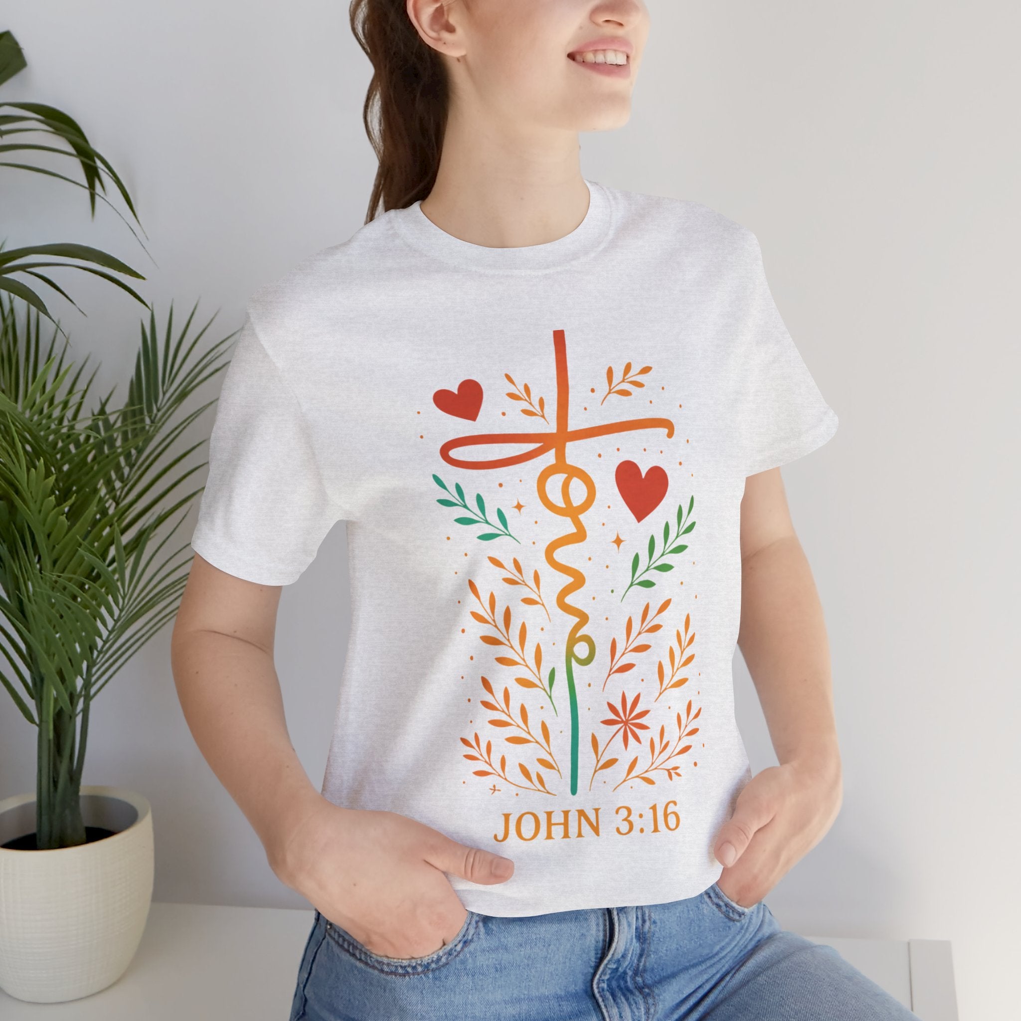 Faith-Inspired Unisex Tee: John 3:16, Christian Gift, Graphic T-Shirt, Religious Apparel, Inspirational Wear