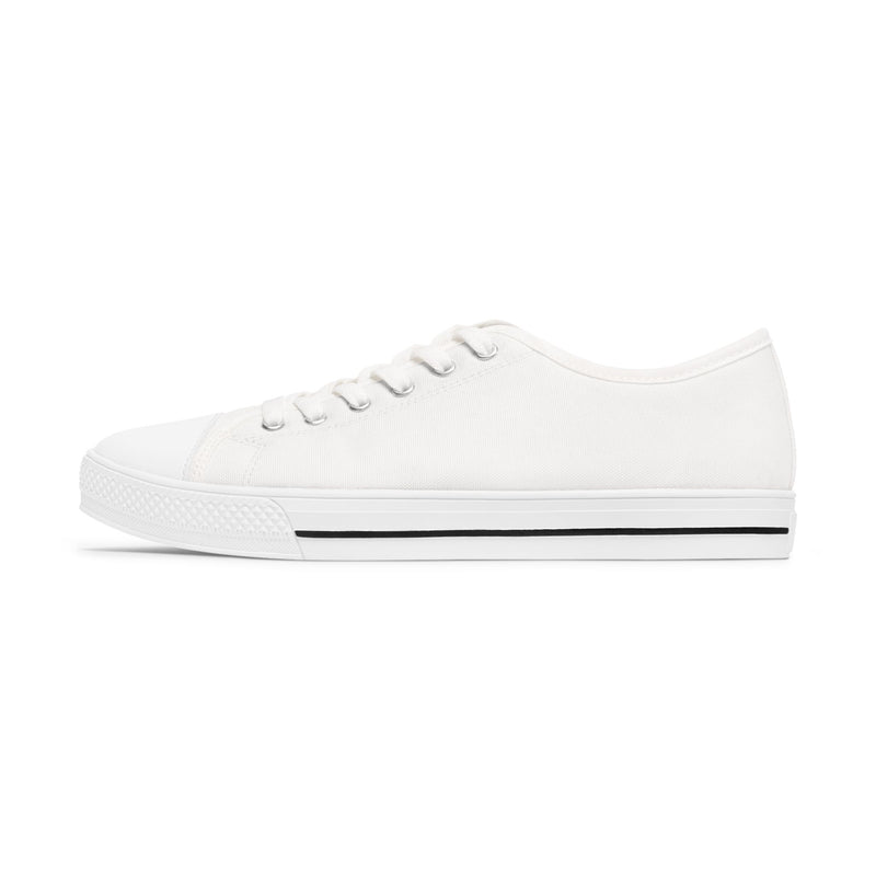 White Stylish Women's Low Top Sneakers - Casual, Comfortable, Everyday Wear, Perfect for Summer, Striped Sneakers, Trendy Footwear