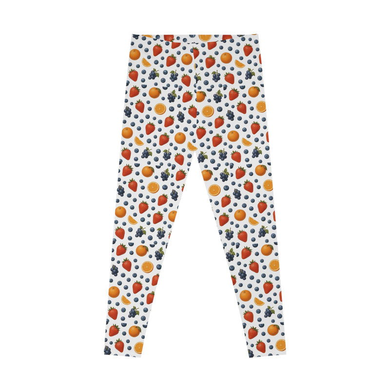 Fruity Stretchy Leggings, Colorful Workout Pants, Yoga Tights, Casual Spring Wear, Fitness Apparel, Summer Fashion