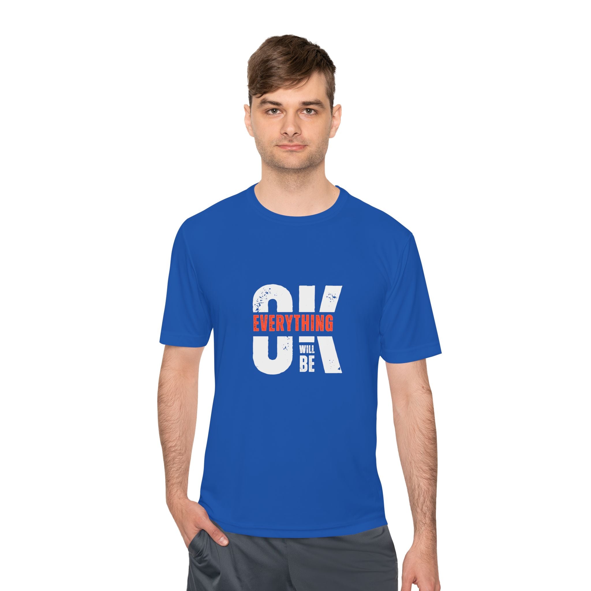 Everything Will Be OK Moisture-Wicking Tee, Unisex Positive Message T-Shirt, Gift for Optimists, Workout Apparel, Cute Casual Tee