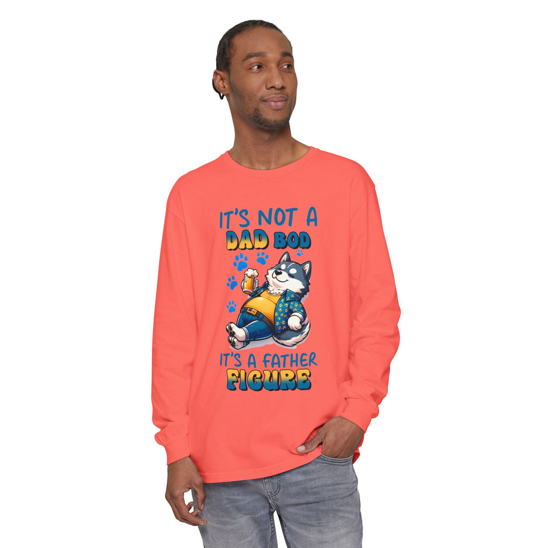 Funny Dad Bod Long Sleeve T-Shirt - It's Not a Dad Bod, It's a Father Figure