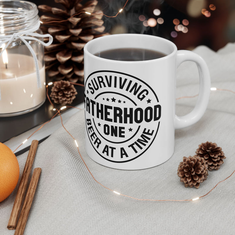 Surviving Fatherhood Ceramic Mug - Fun Gift for Dads (11oz, 15oz)