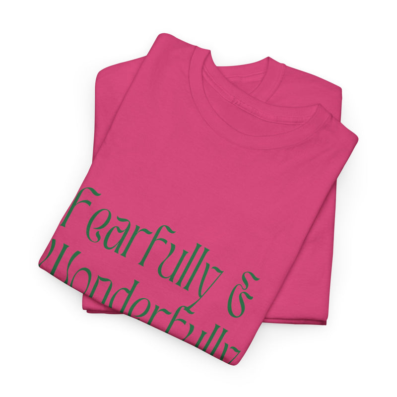 Fearfully & Wonderfully Made Unisex Cotton Tee – Inspirational Floral T-Shirt