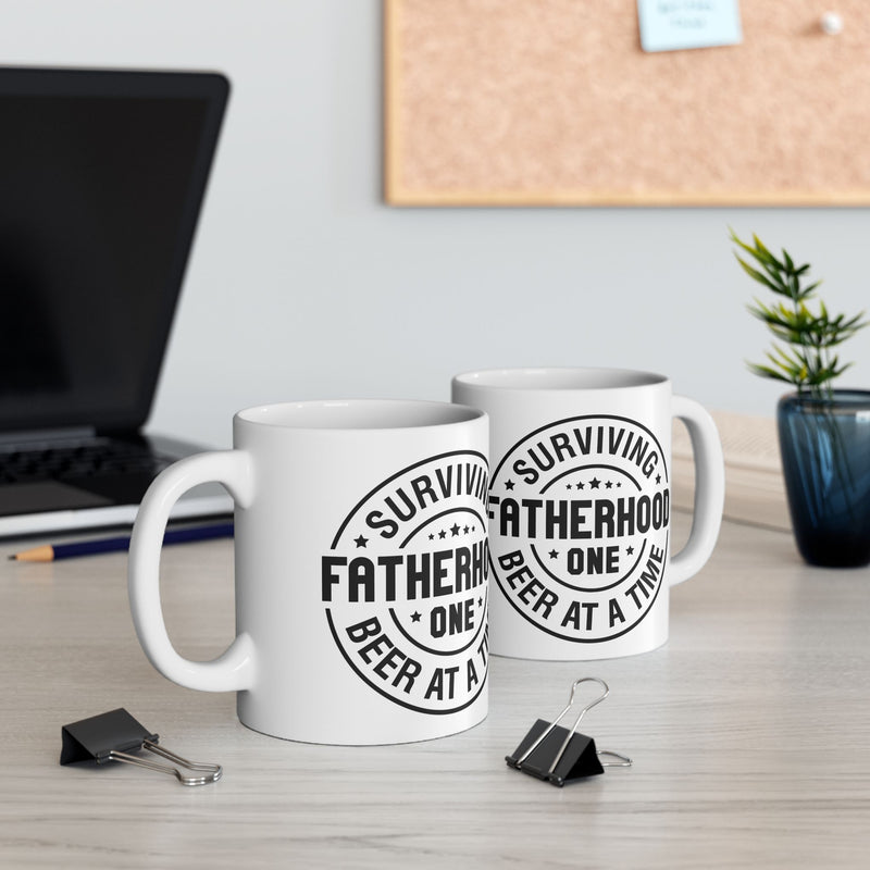 Surviving Fatherhood Ceramic Mug - Fun Gift for Dads (11oz, 15oz)
