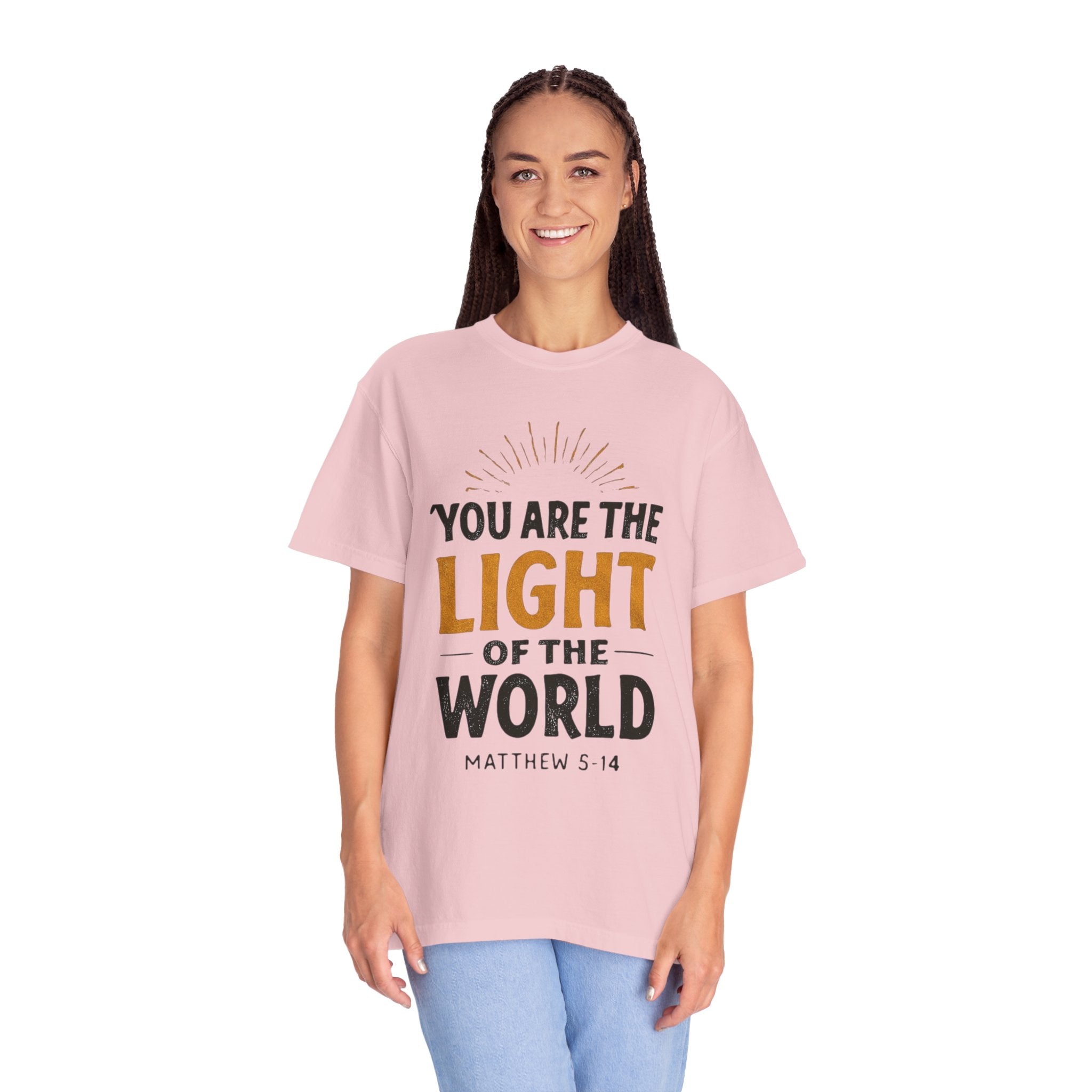 Inspirational T-Shirt with 'You Are the Light of the World' Design, Motivational Tee for Faith, Spiritual Gifts, Religious Apparel, [...]