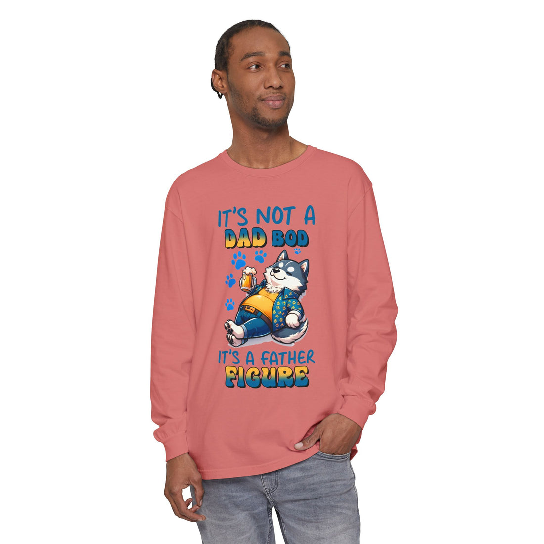 Funny Dad Bod Long Sleeve T-Shirt - It's Not a Dad Bod, It's a Father Figure