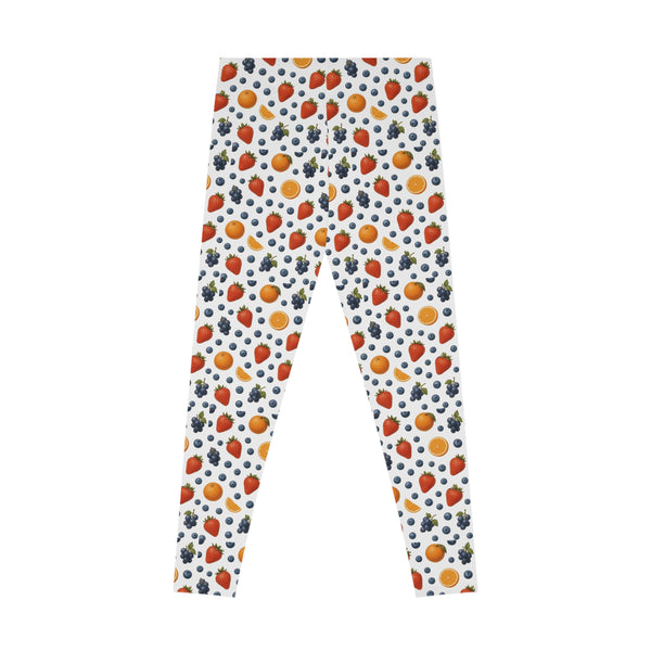 Fruity Stretchy Leggings, Colorful Workout Pants, Yoga Tights, Casual Spring Wear, Fitness Apparel, Summer Fashion