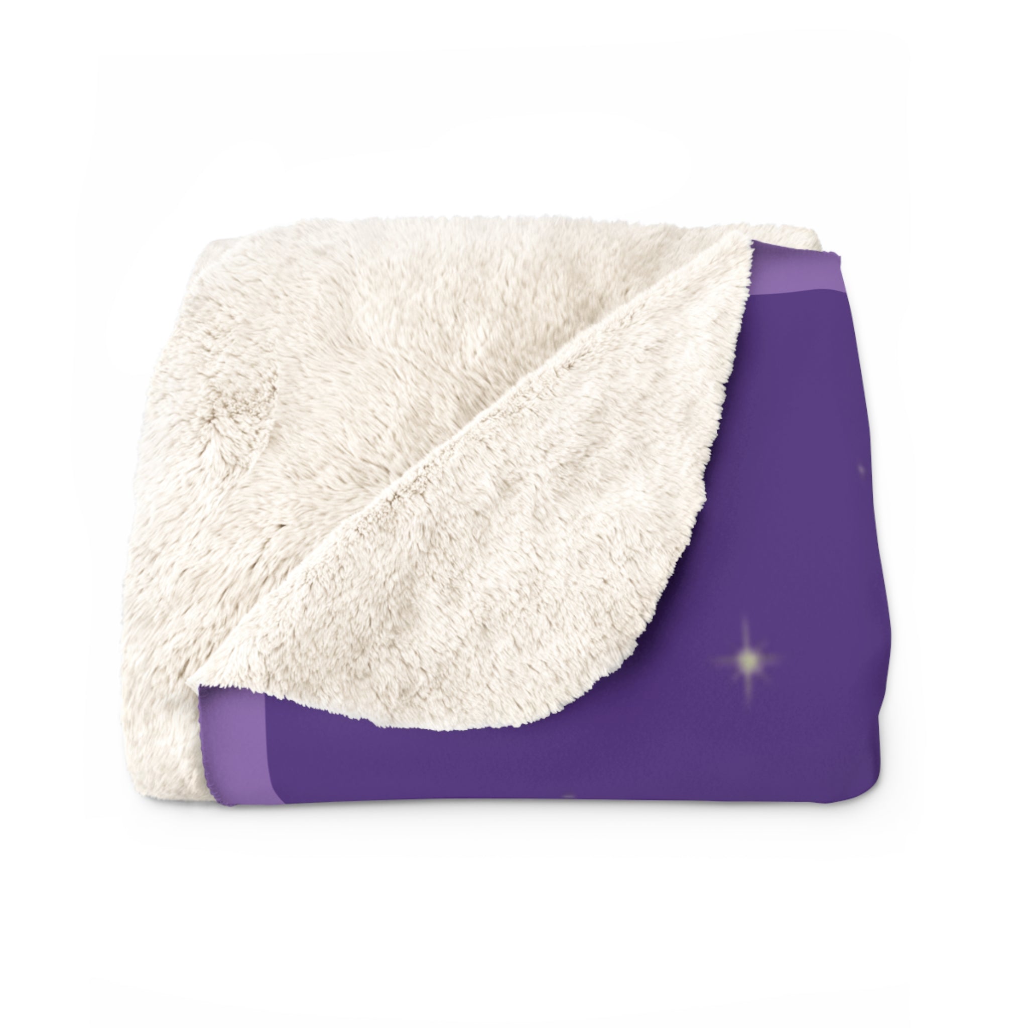 🟣 Cozy Sherpa Fleece Blanket, Cute Cuddle Cloud Design, Perfect for Gifts, Home Decor, Snuggling, Comfort