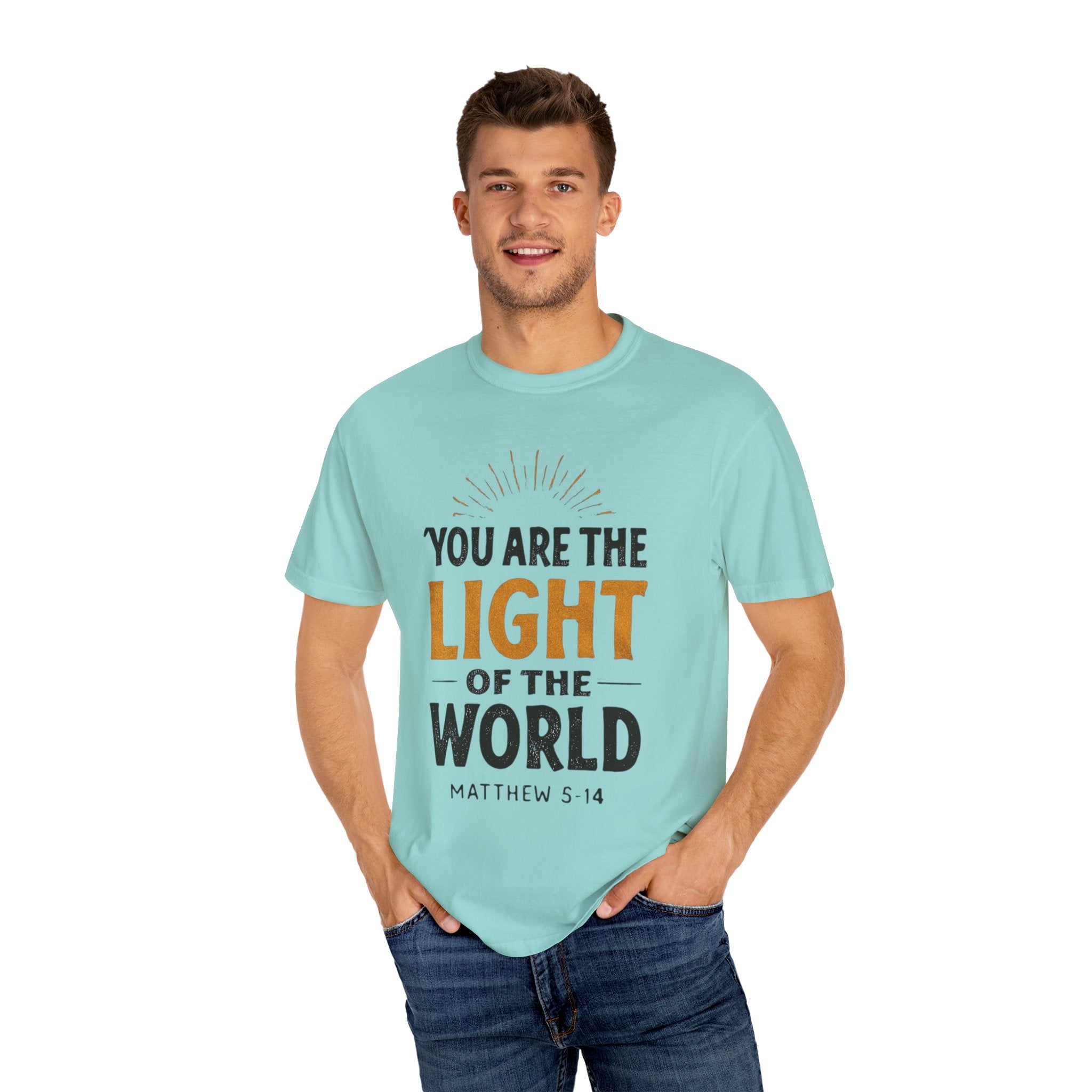 Inspirational T-Shirt with 'You Are the Light of the World' Design, Motivational Tee for Faith, Spiritual Gifts, Religious Apparel, [...]