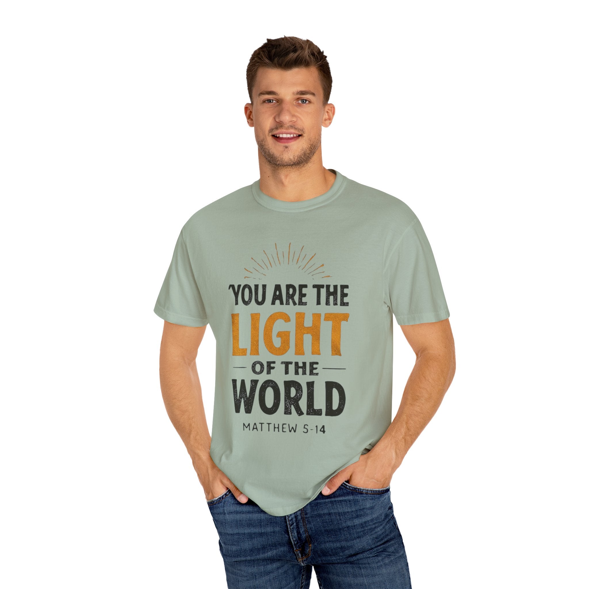 Inspirational T-Shirt with 'You Are the Light of the World' Design, Motivational Tee for Faith, Spiritual Gifts, Religious Apparel, [...]