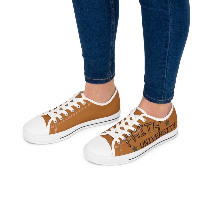 Light Brown Stylish Women's Low Top Sneakers - Casual, Comfortable, Everyday Wear, Perfect for Summer, Striped Sneakers, Trendy Footwear