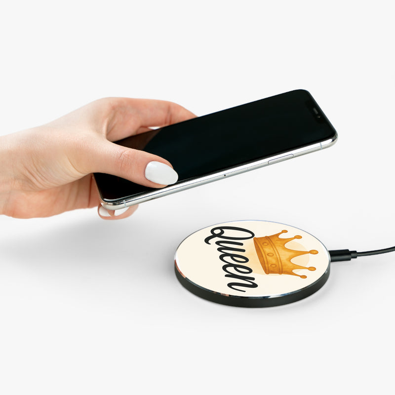 Royal Queen Wireless Charger - Fast Qi Charging Pad, Unique Gift for Her, Mother's Day Tech, Elegant Desk Accessory, Crown Design