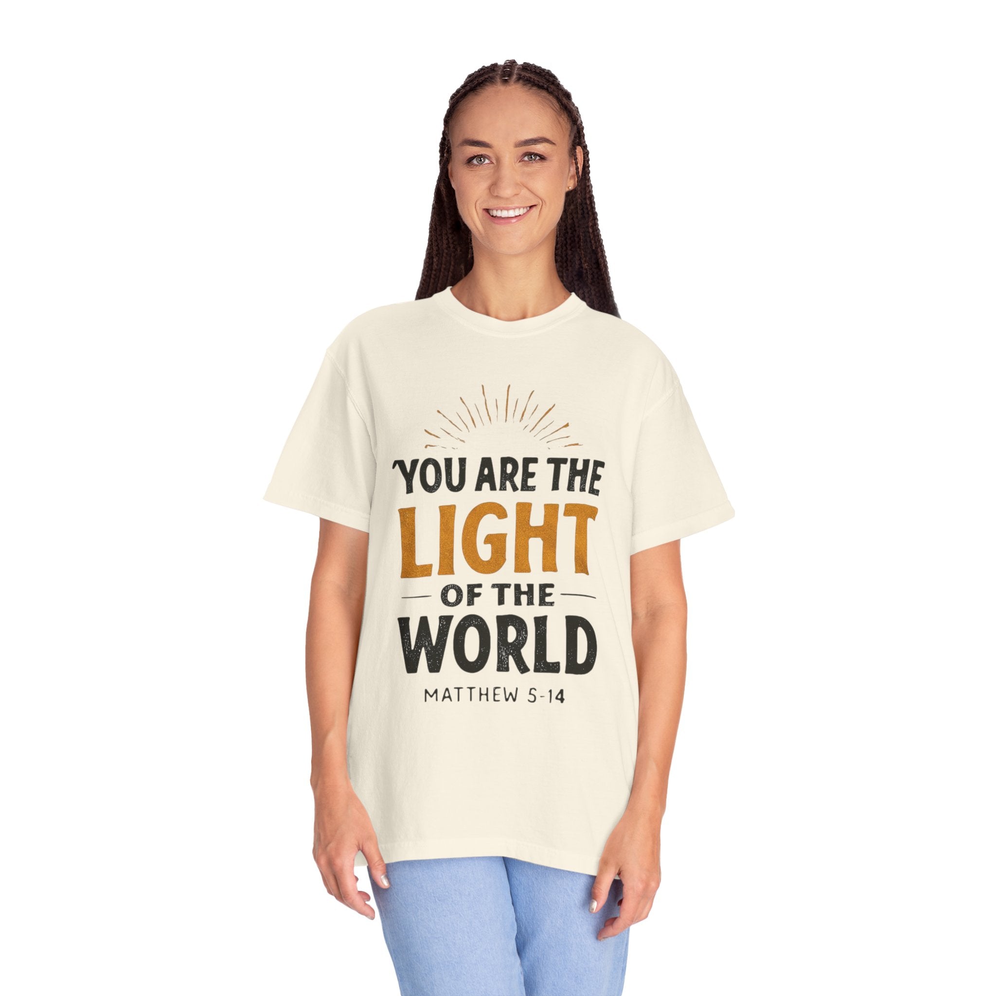 Inspirational T-Shirt with 'You Are the Light of the World' Design, Motivational Tee for Faith, Spiritual Gifts, Religious Apparel, [...]