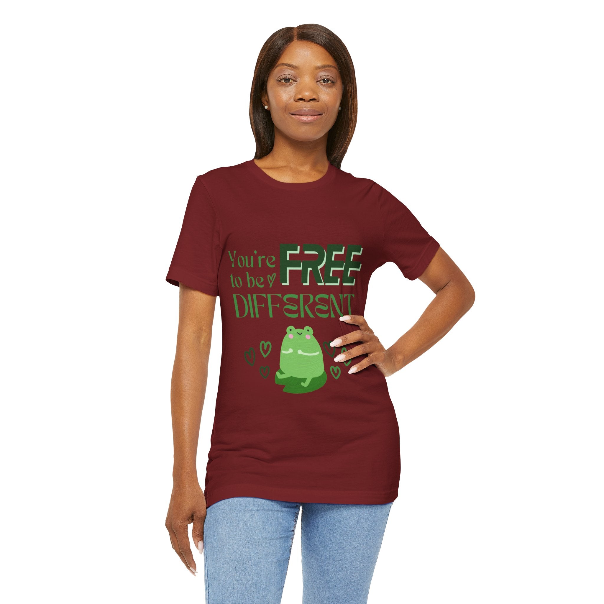 You're Free to Be Different Frog Tee, Comfort Tee, Unisex Shirt, Fun Gift, Casual Wear, Frog Lover Gift, Unique Tee