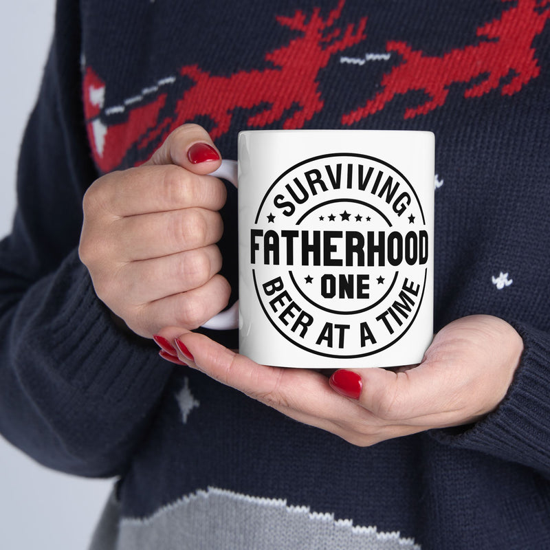 Surviving Fatherhood Ceramic Mug - Funny Gift for Dads