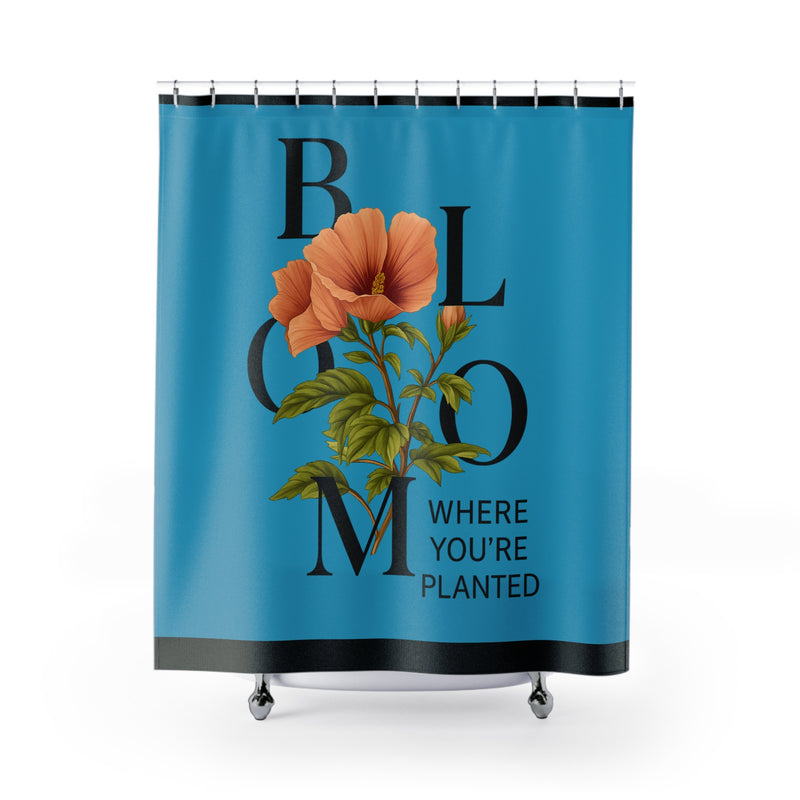 Vibrant Floral Shower Curtain, Bathroom Decor, Home Accessories, Gift for Her, Tropical Theme, Indoor Plants
