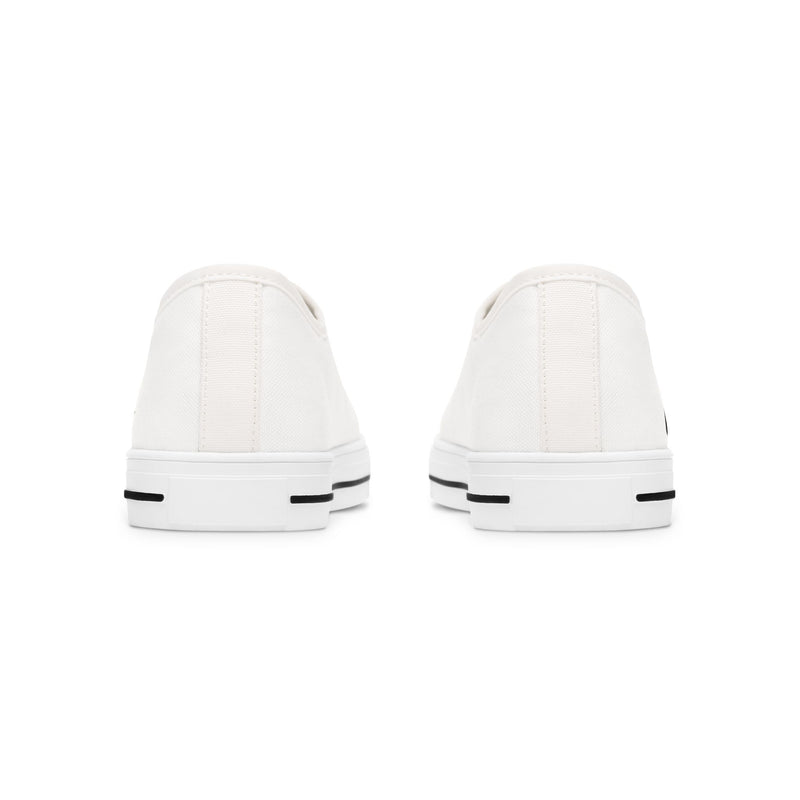 White Stylish Women's Low Top Sneakers - Casual, Comfortable, Everyday Wear, Perfect for Summer, Striped Sneakers, Trendy Footwear