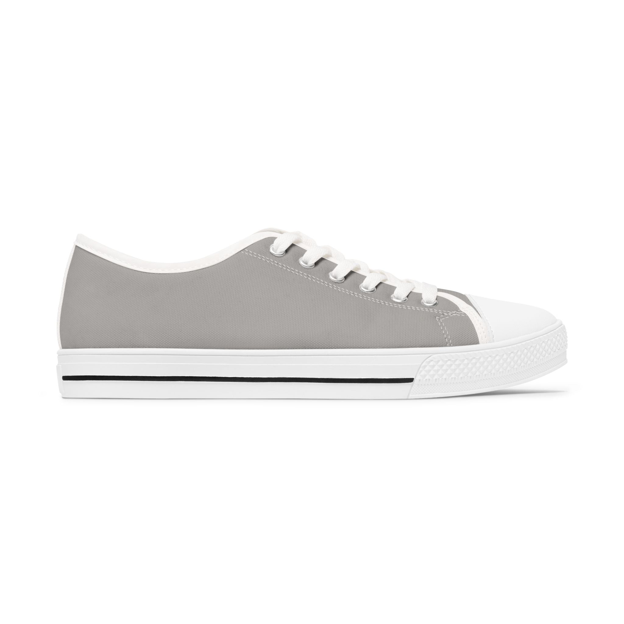 Grey Stylish Women's Low Top Sneakers - Casual, Comfortable, Everyday Wear, Perfect for Summer, Striped Sneakers, Trendy Footwear