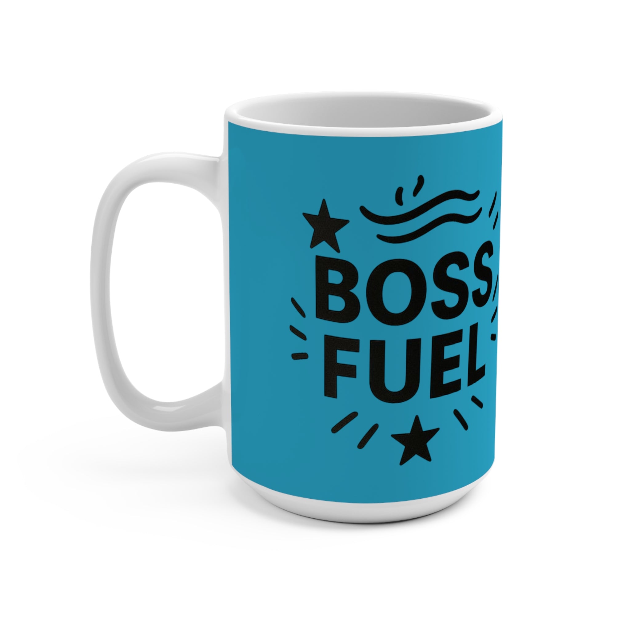 Boss Fuel Mug - Motivational Coffee Cup for Entrepreneurs & Bosses, Ideal for Office Gift, Work from Home, 15oz Inspirational Mug