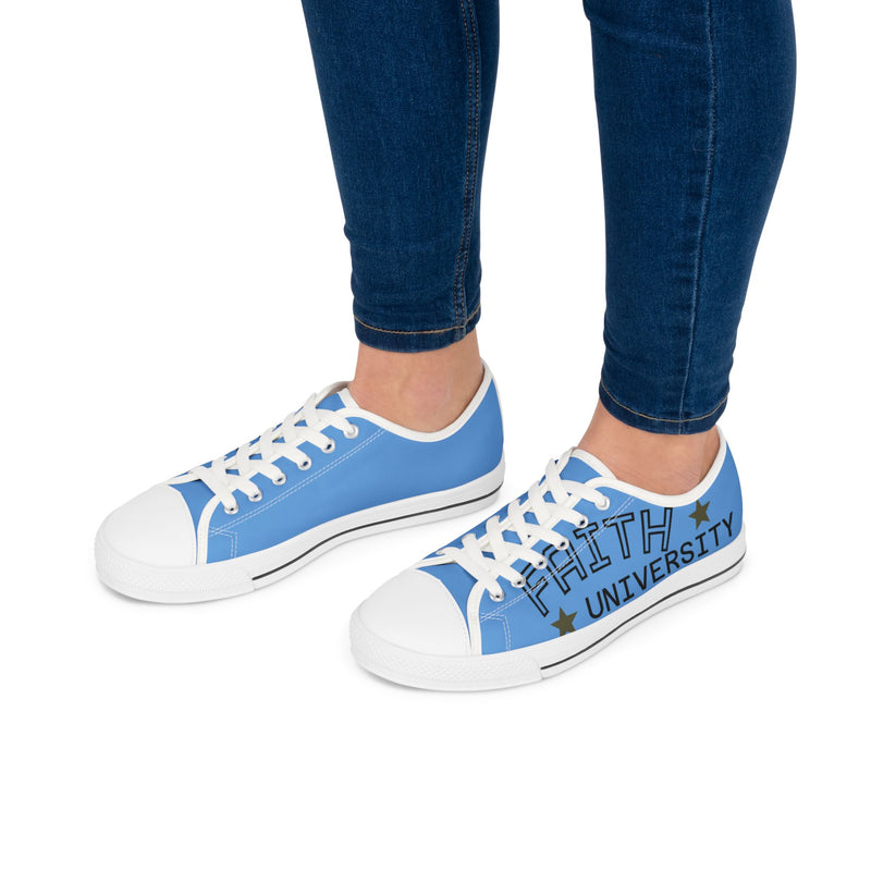 Light Blue Stylish Women's Low Top Sneakers - Casual, Comfortable, Everyday Wear, Perfect for Summer, Striped Sneakers, Trendy Footwear